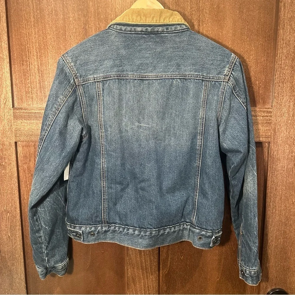 GAP Blue Denim Jacket with Tan Collar